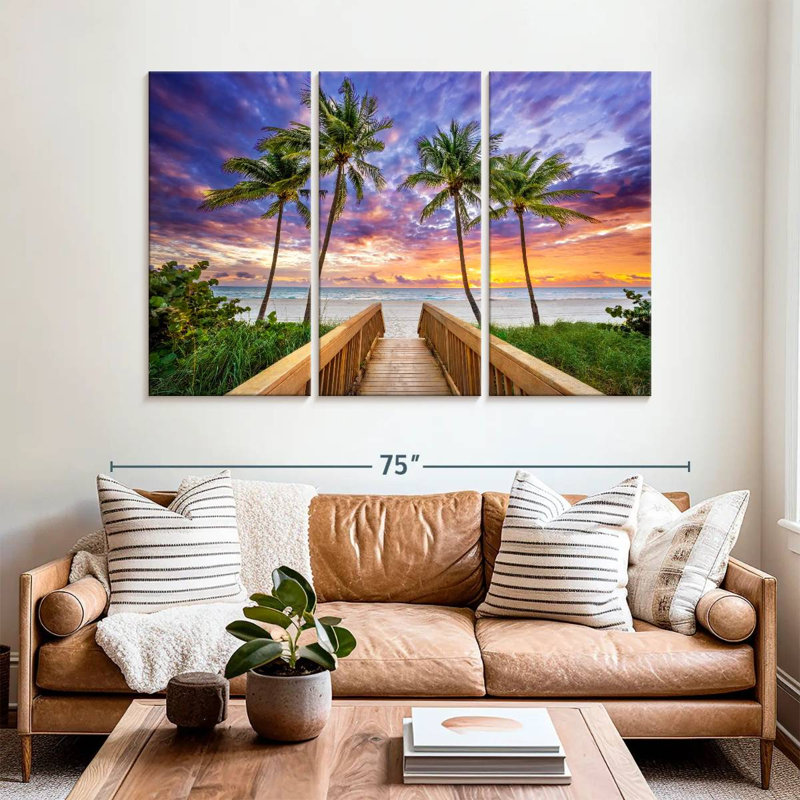 Lever de soleil tropical vif, H 42 po x l 65 po