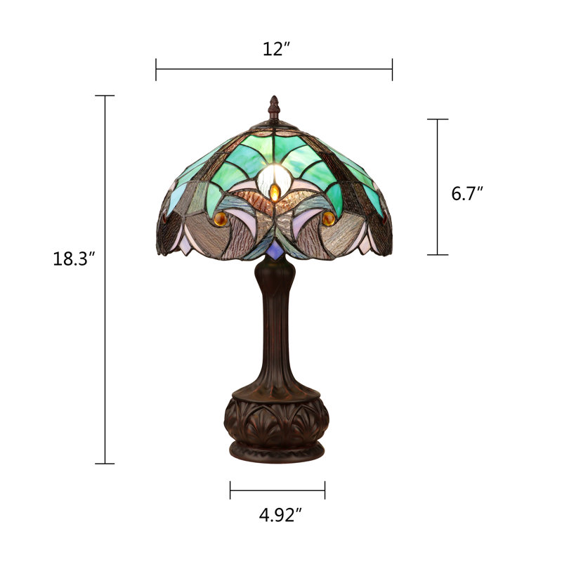 Victorian Resin Table Lamp, Green