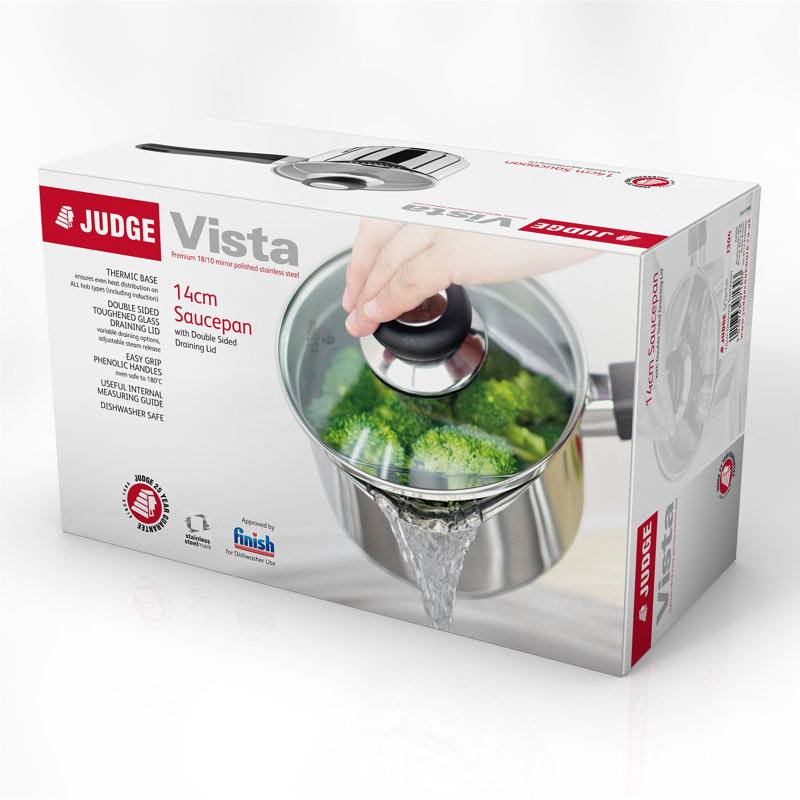 Vista Stainless Steel Saucepan with Lid, 1 L