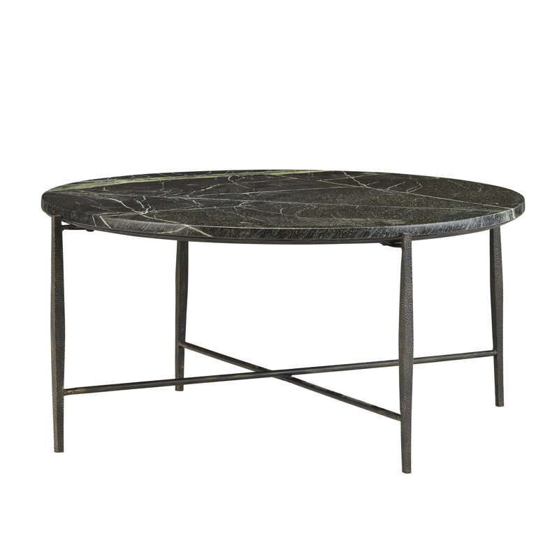 Table basse ronde en marbre vert