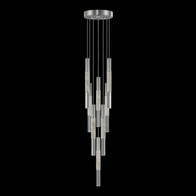 Antonia 11 - Light LED Pendant, Standard Silver Leaf/Nickel