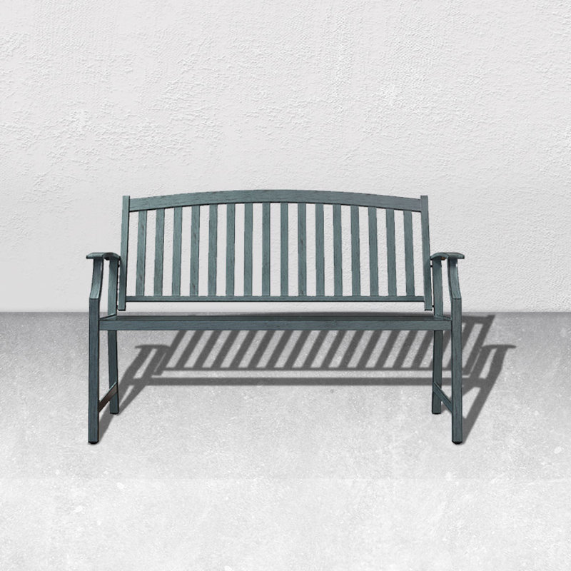 Heinzwerner Upholstered Bench, Weathered Blue 