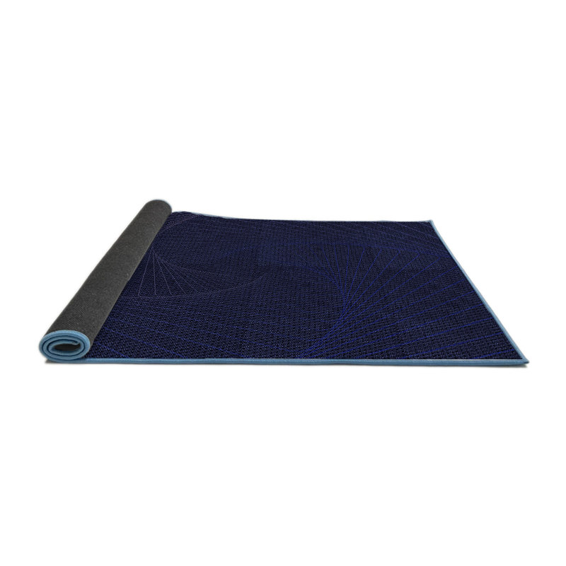 Tapis géométrique bleu marine, Rond 3 pi