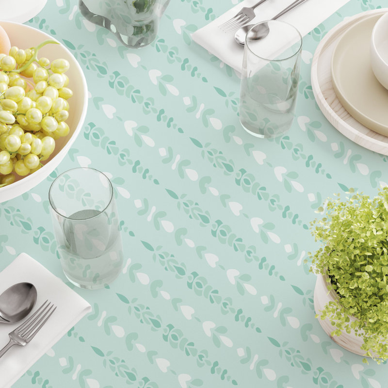 Rectangular Floral Cotton Twill Tablecloth