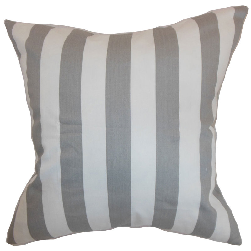 Striped Reversible Throw Pillow, 20" H x 20" W, Storm Twill, Polyester/Polyfill