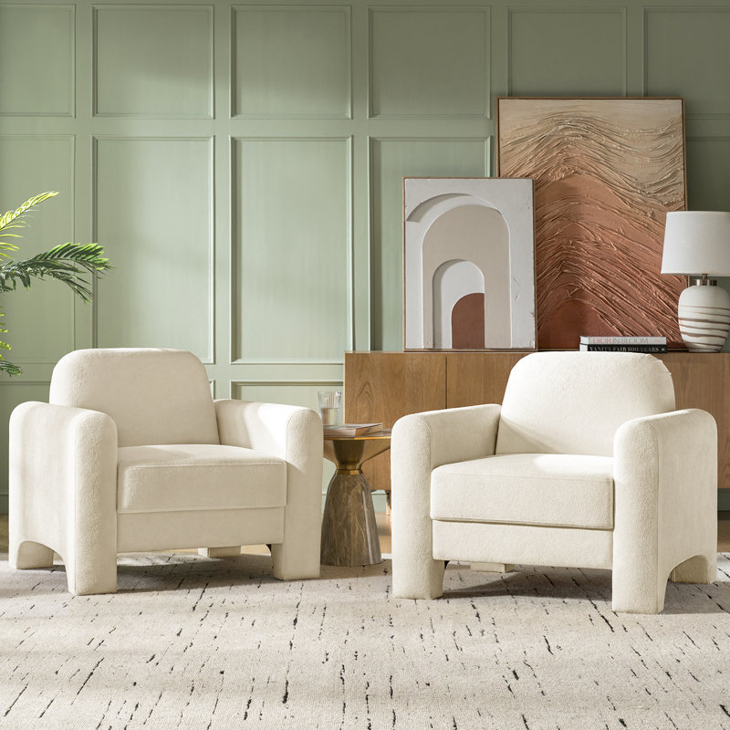 Upholstered Armchair, Ivory
