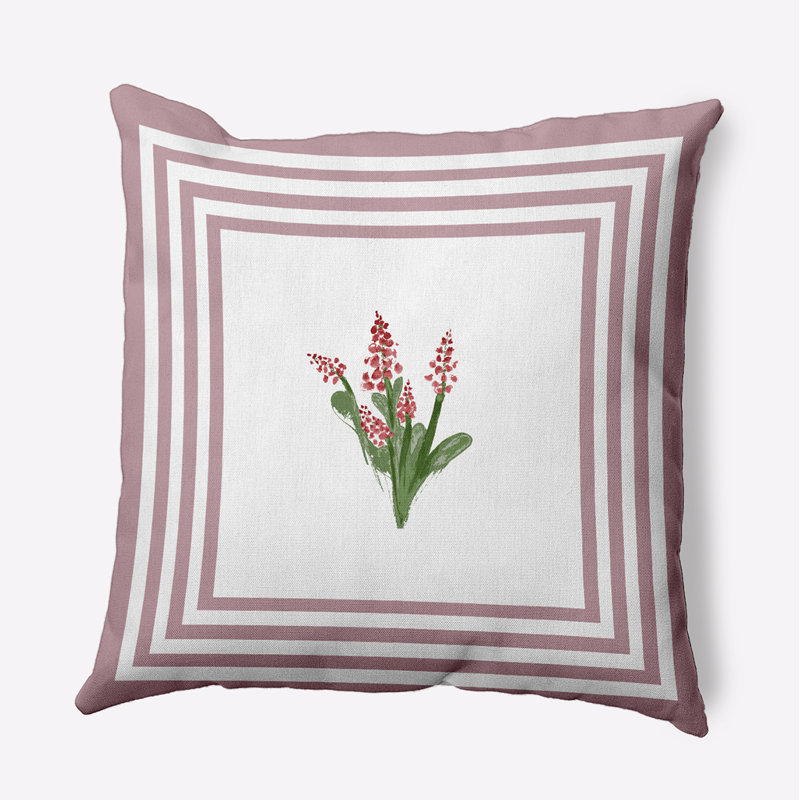 Floral Polyester Throw Pillow, 20"H x 20"W, Square