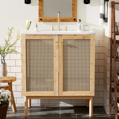 Meuble-lavabo de 30 po Space - Artisanat, lavabo en céramique Maximisez votre espace de 30 po, créez une atmosphère relaxante