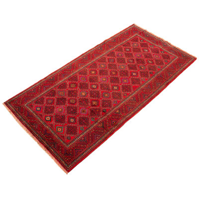 Tapis à main one-of-kind-noué la 2010 anatolians rouge 5 pi x 9 pi laine de 8 po Runi