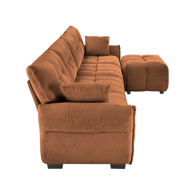 Canapé modulaire Burnt Orange, Chenille orange