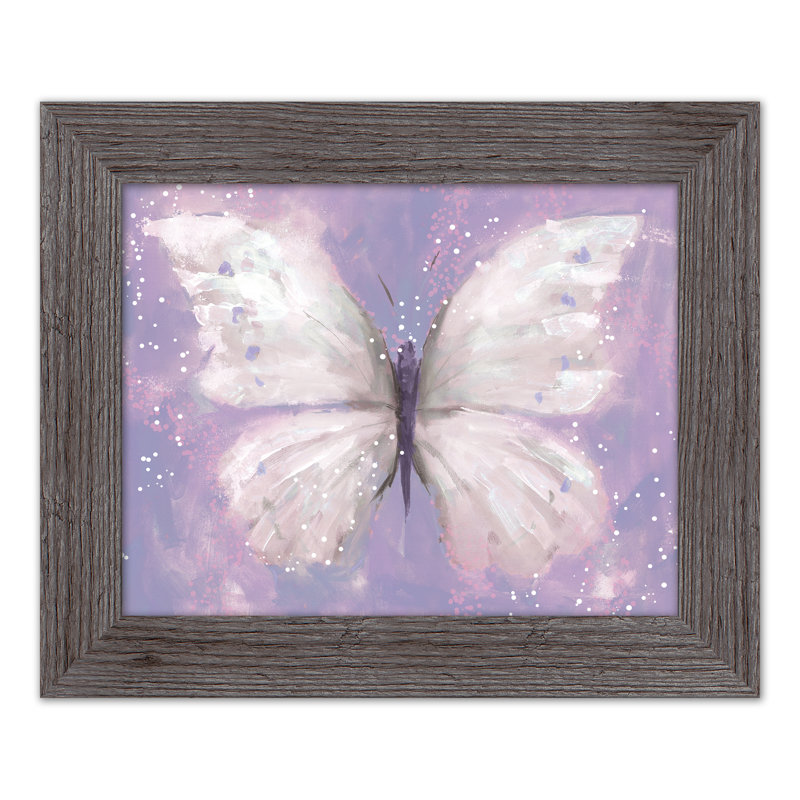 «Purple Butterfly», reproduction encadrée, gris, H 11 po x l 14 po x P 0,75 po