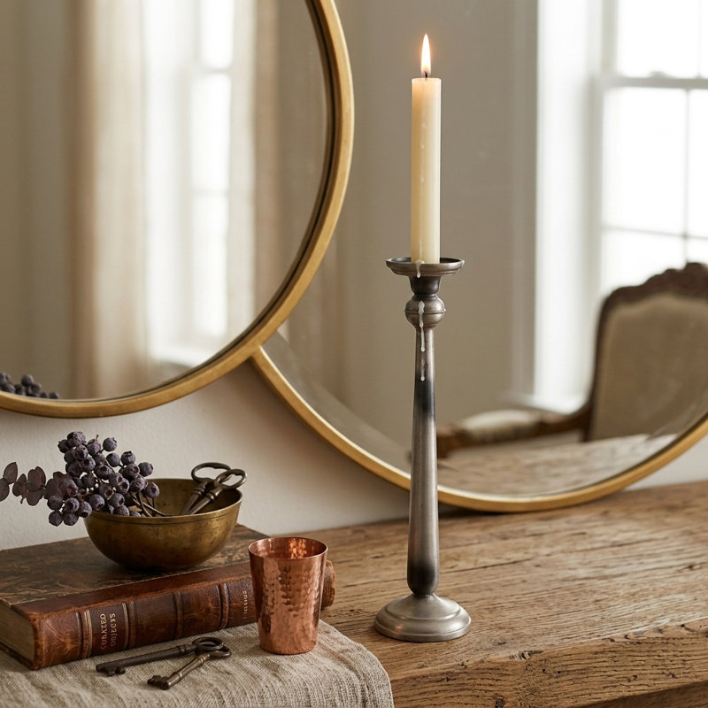 Chandelles en métal, H 17,5 po x l 4,25 po x P 4,25 po