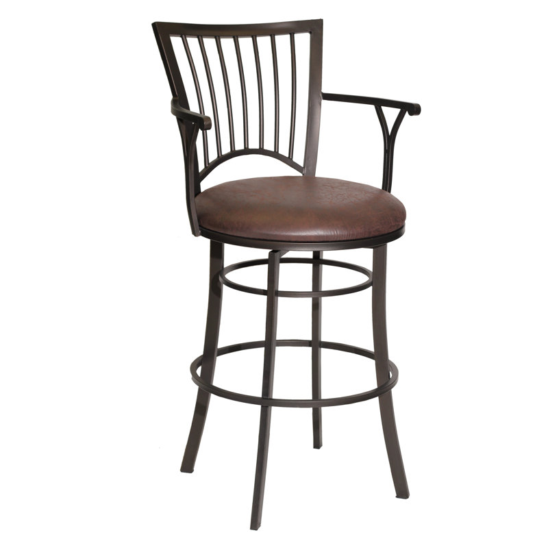 Maryrose Swivel Upholstered Counter Stool with Metal Frame, Bar Stool (30” Seat Height)