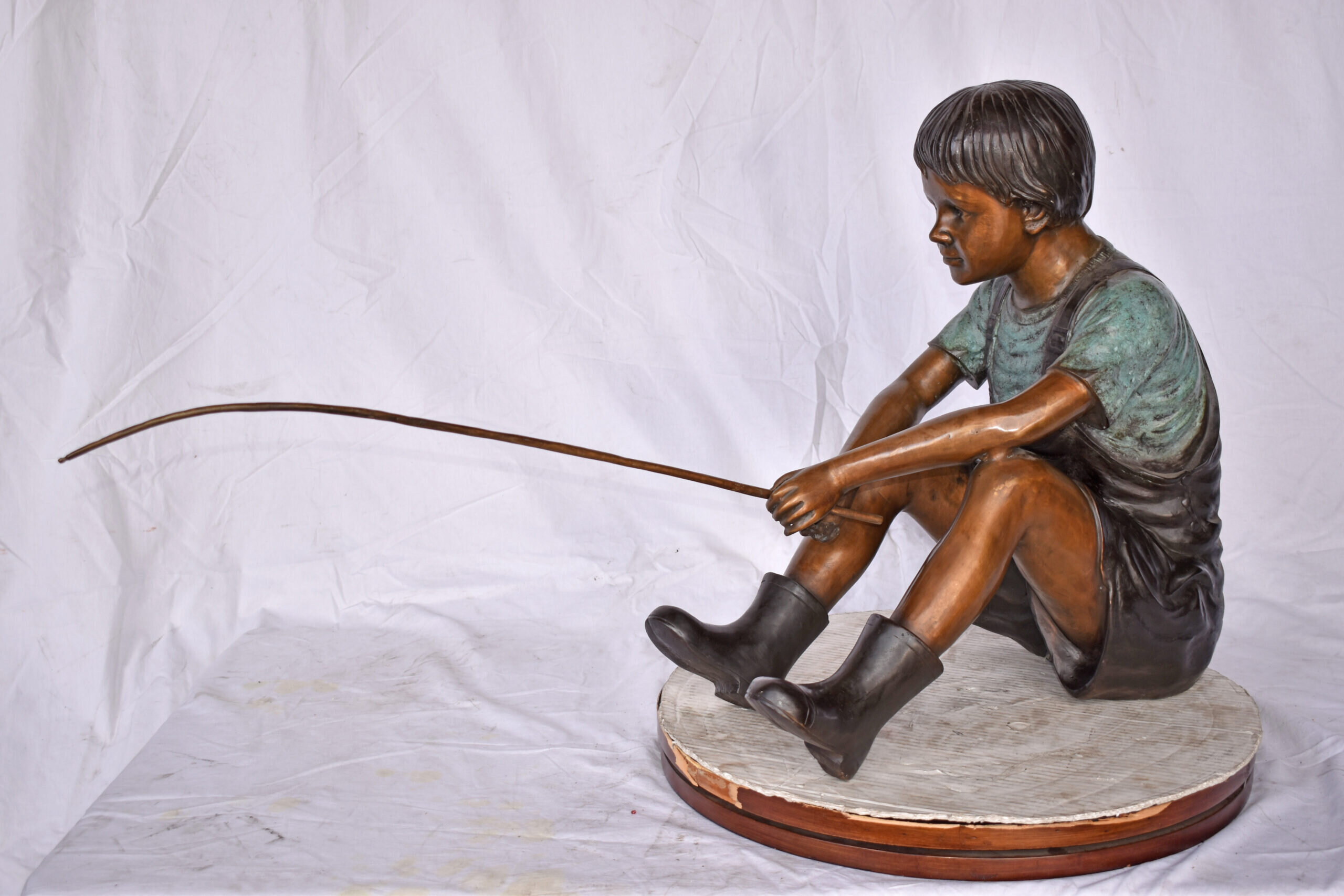 Black Boy Fishing Statue 