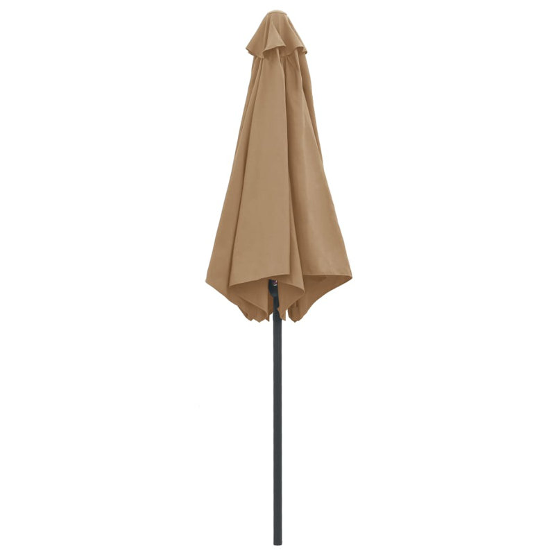 Parasol de jardin extérieur en polyester taupe, Taupe