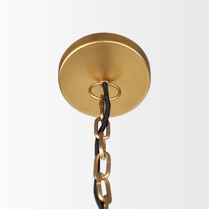 Cartie Hammered Metal Dome Pendant Light, 23" H x 36" W x 36" D, Antiqued Gold, Gold