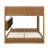Queen Over Queen Bunk Bed Solid Pine Wood With Built-In Storage Shelves, Integrated Charging Station And Full-Length Guardrails-1825940293