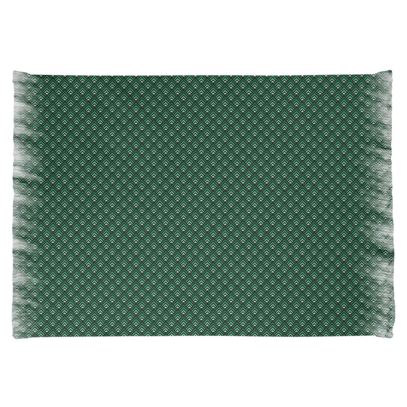 Tapis vert ombré à motif géométrique classique, non