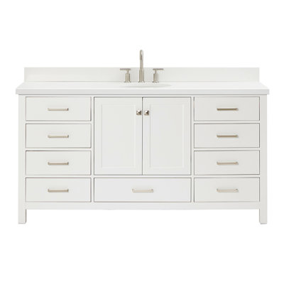 Cambridge 67'' Single Bathroom Vanity with White Quartz Top