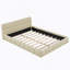 Lit plateforme tapissier avec tissu épais, lit au sol avec structure solide-652278946
