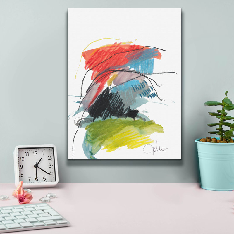 «Abstract Landscape No. 40» par Jan Weiss, art mural sur toile, 12 po x 16 po, H 16 po x l 12 po x P 0,75 po