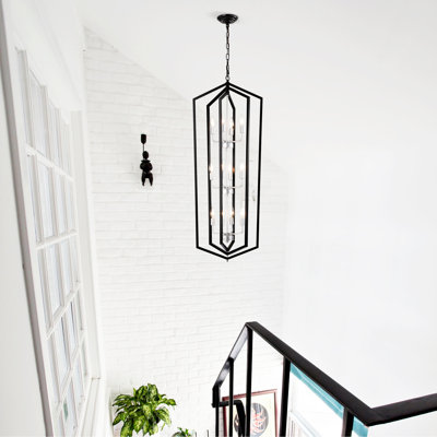 Farmhouse Kitchen Chandeliers, Vintage Rustic Cage Light Fixture Adjustable Height  Chandeliers For Dining Room Hallway Foyer Entryway (E12 Bulbs Not Included)