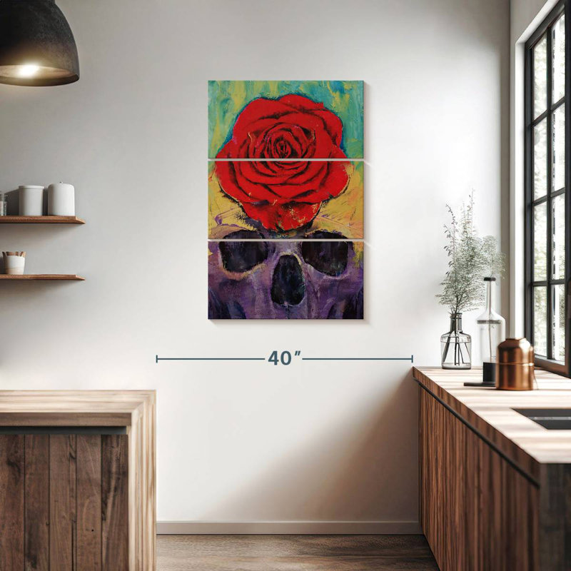 Crâne Hitzel rose, H 38 po x l 24 po