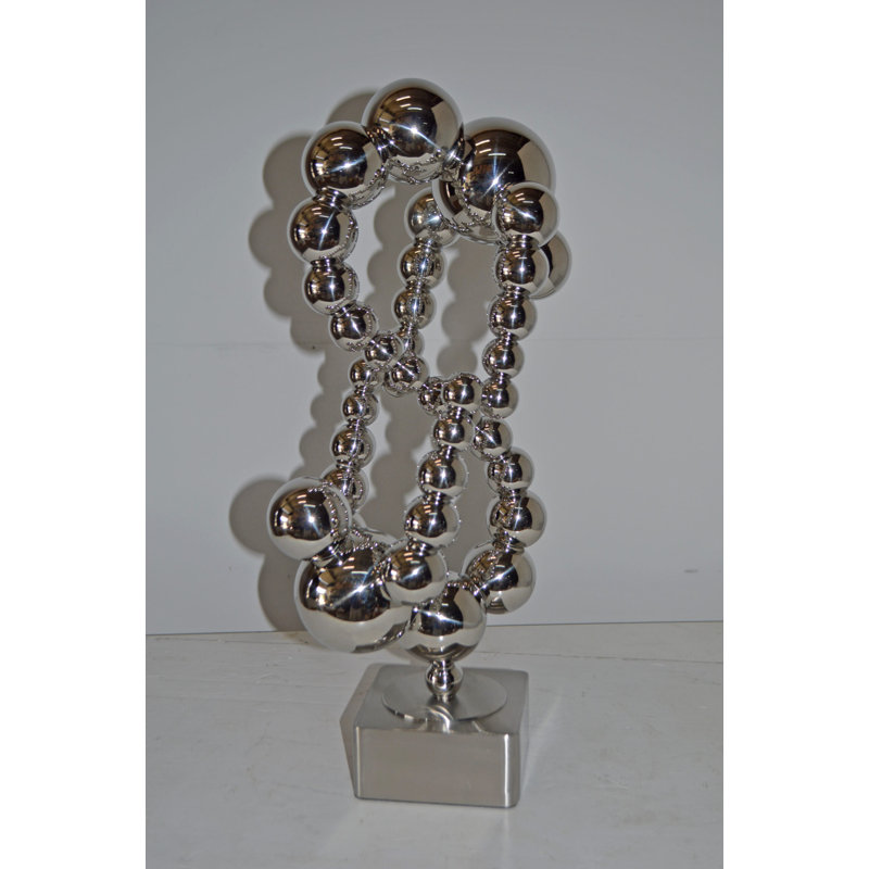 Statue Altamont Modern Art en boules chromées - Taille: L 11 po x l 10 po x H 22 po.