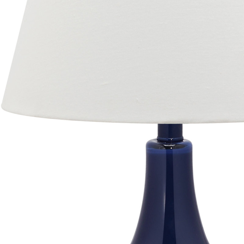 Akeim Glass Table Lamp, Navy