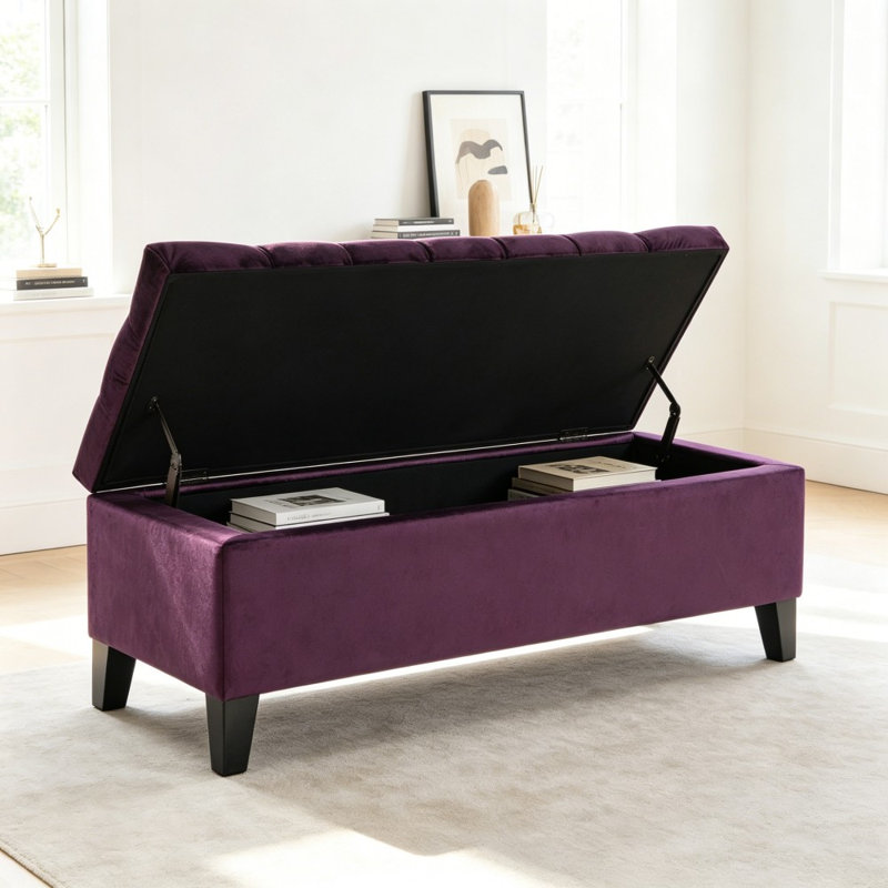 OTTOMAN DE RANGEMENT GLOUSTER, Mauve