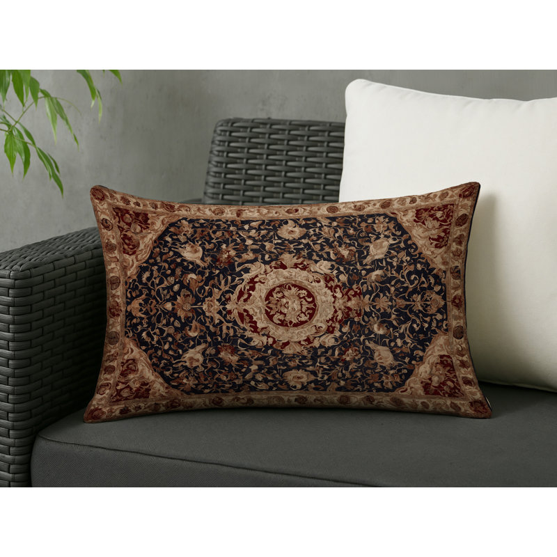 Coussin décoratif intérieur et extérieur Modern, Brun oriental 12, Rectangle H 25 po x l 18 po