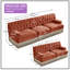 Ensemble de canapé Chesterfield 3 pièces en velours avec jupe à pompons-1345995840