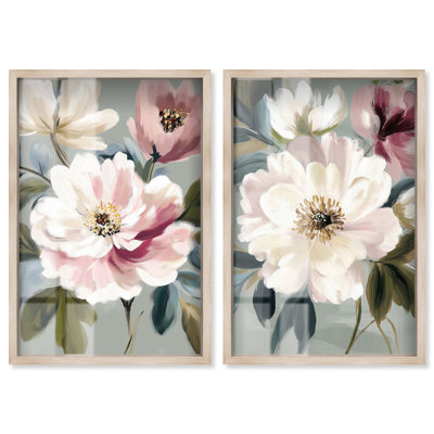 Blush, chambre à coucher rose, ensemble de rêves, impression de boîte-cadre par Art Remedy