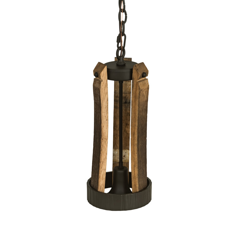 Luminaire suspendu géométrique 1 lumière Barrel Stave