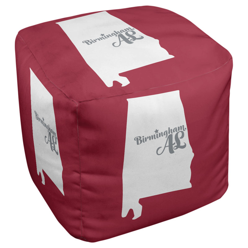 Repose-pieds cube football alabama, Rouge / Blanc