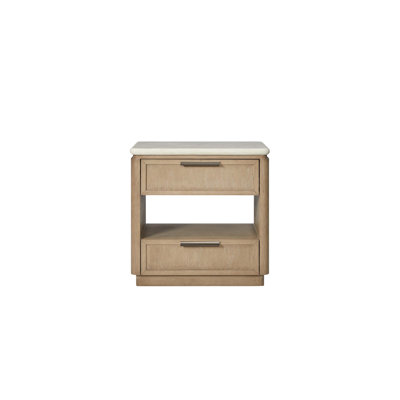 Two Drawer Nightstand With Oak Veneer Drawer Fronts