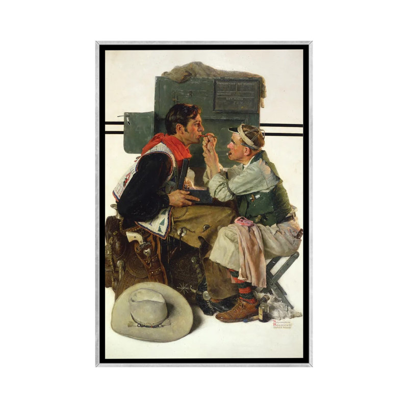 Movie Star Being Made Up - reproduction d'art murale - toile encadrée, 40 po x 26 po, Toile avec cadre, Argent