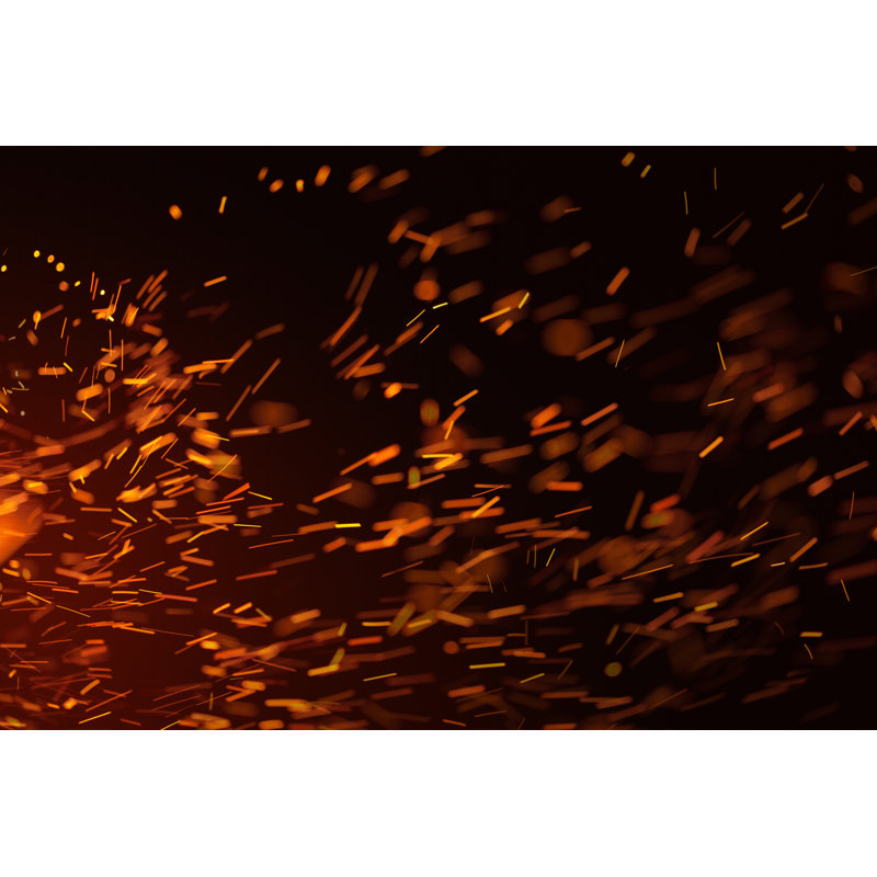 Fire Sparks Isolated - Wrapped Canvas Print, 81cm H x 122cm W x 3.8cm D