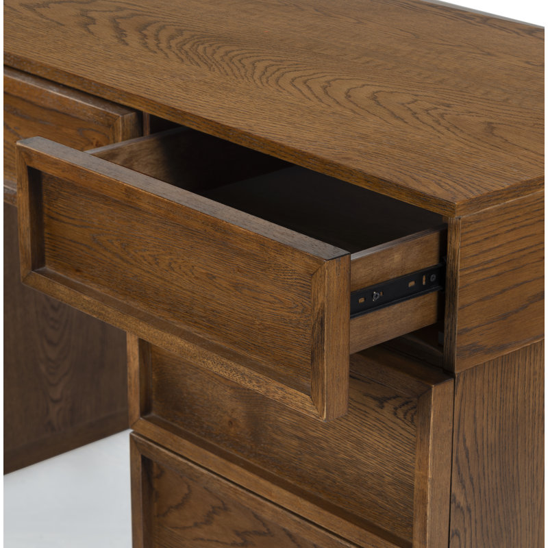 Zeus Manufactured Wood Writing Desk, Medium Oak