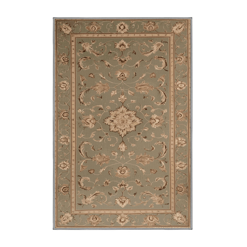Tapis brun français lavable à la machine, Rectangle 6 pi x 9 pi