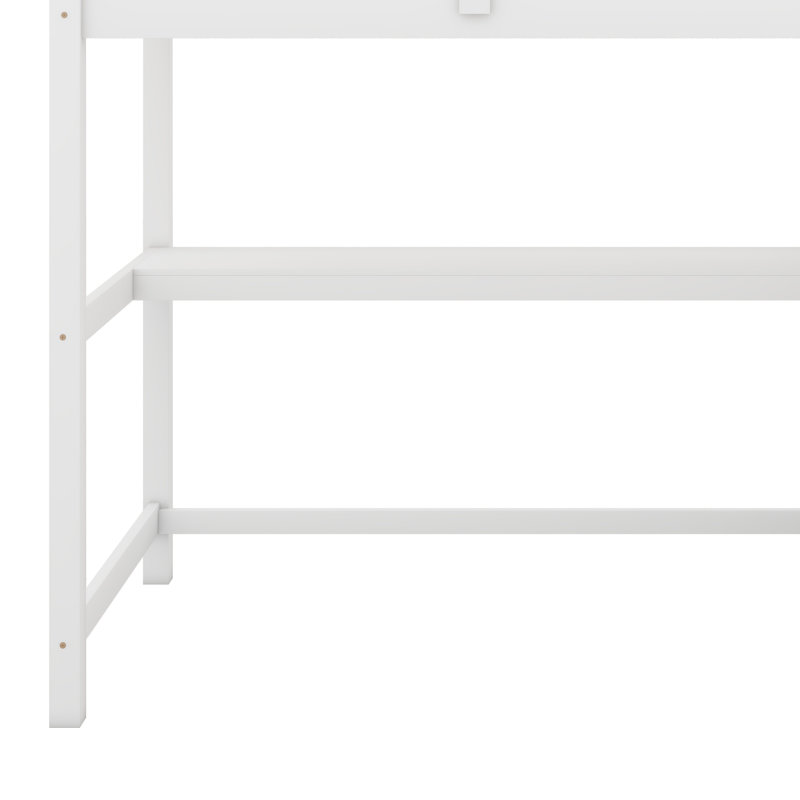Lit mezzanine en bois avec bureau: lit mezzanine simple avec 4 tablettes de rangement et bureau sous le lit