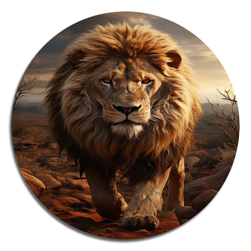Saul - animaux, art en métal rond, H 29 po x l 29 po x P 1 po