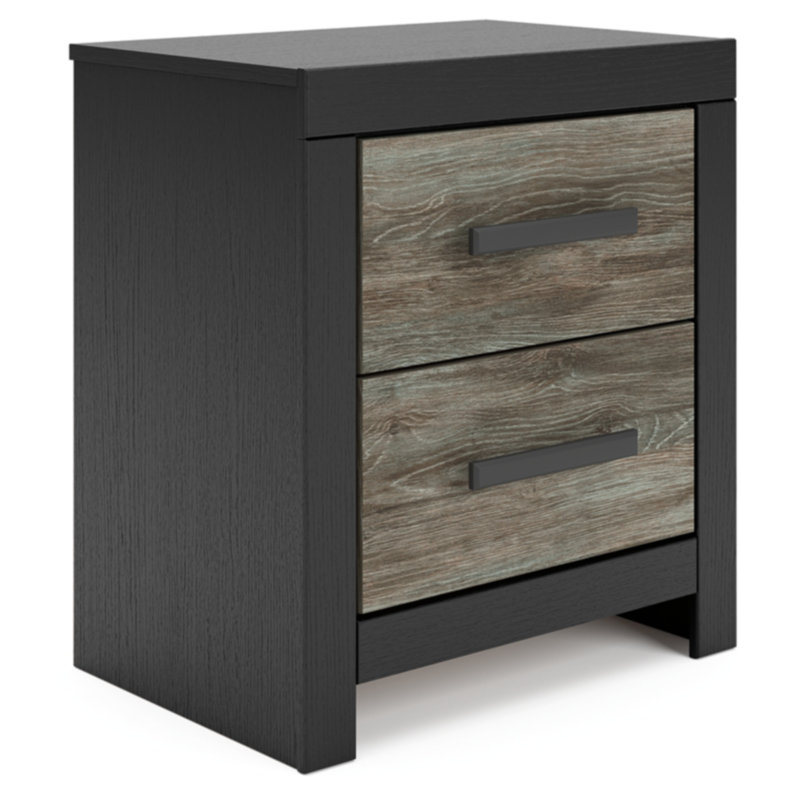 Table de chevet Kiyana, Noir/gris