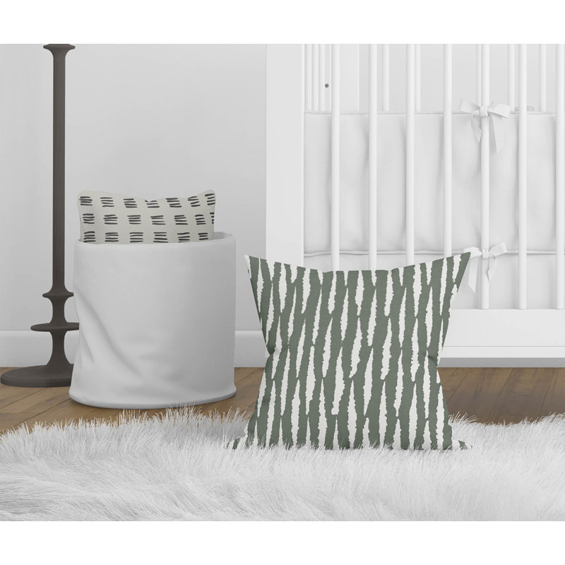 Scar Play Throw Pillow, Chimichurri/Green Striped, 26"H x 26"W