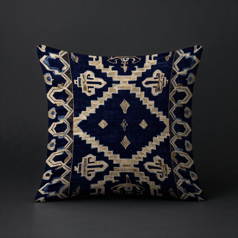 Coussin décoratif intérieur et extérieur Modern, Gris géométrique 14, Carré 18 po