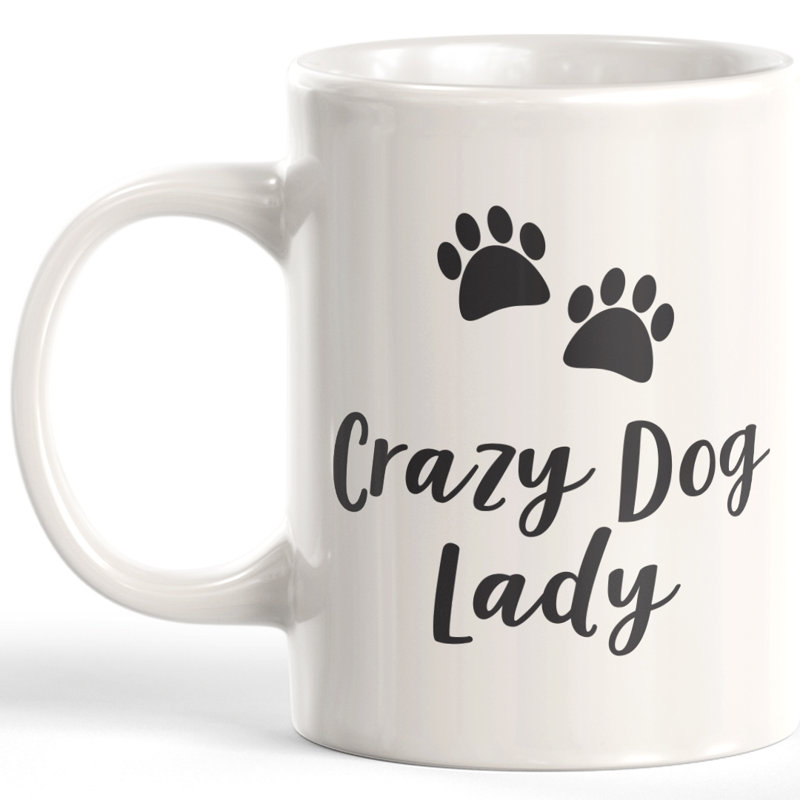Tasse à café, 11 oz, Plastique, « Crazy Dog Lady » - traduction : dame au chien