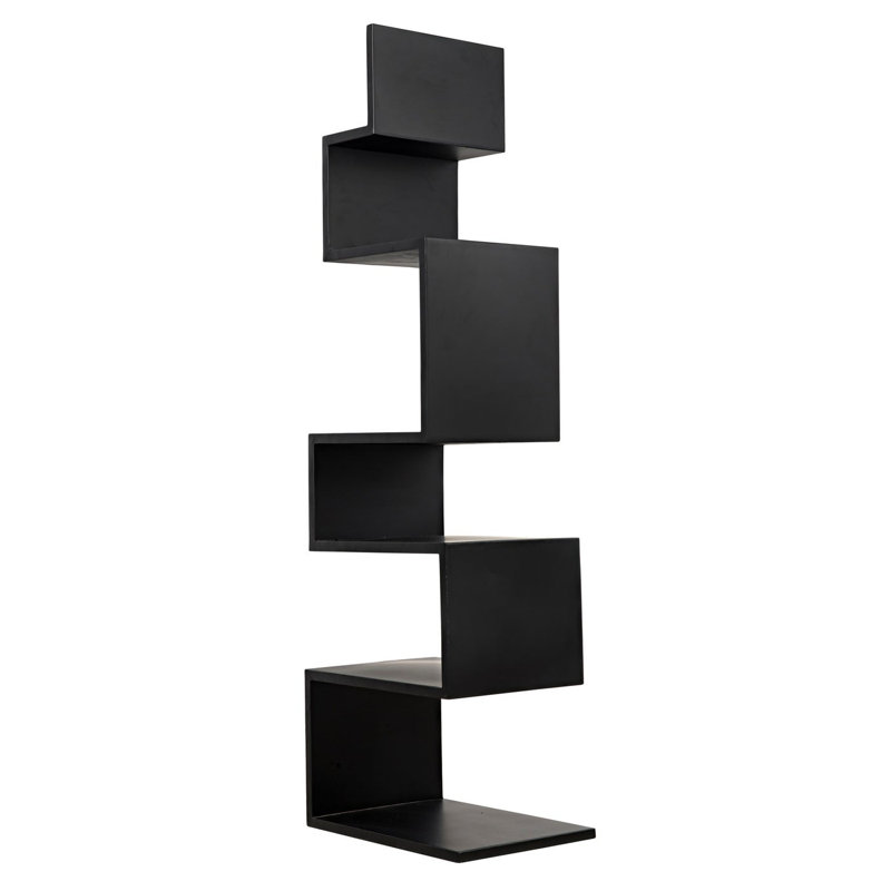 Laszlo Black Geometric Wood Bookcase