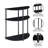 Beckett 23.75" Black Glass Console Table with Shelves