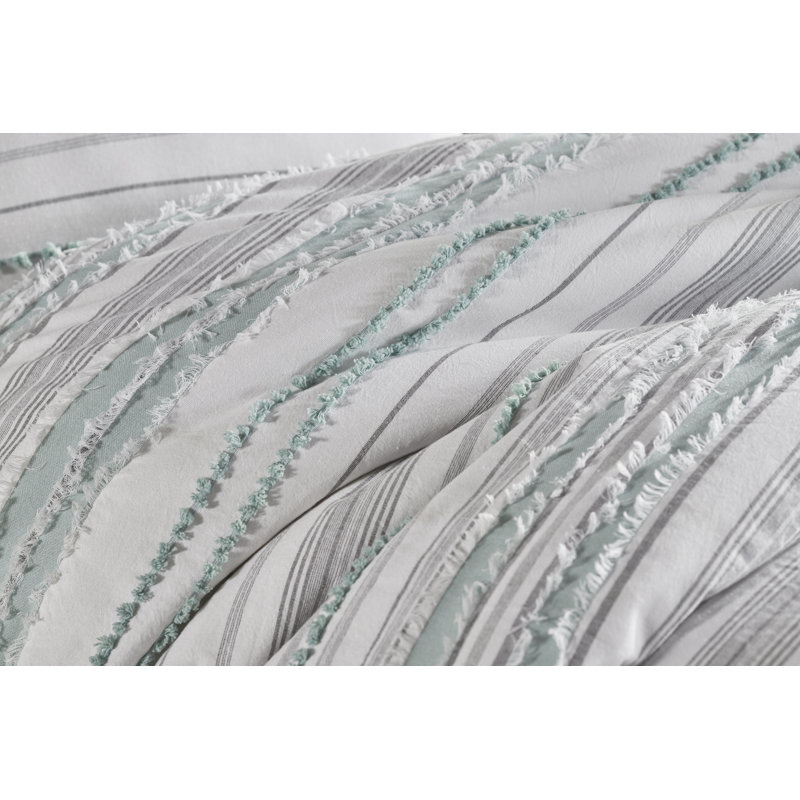 Ensemble d'édredon 100% coton Diana, Turquoise, Édredon très grand et 2 taies décoratives stand