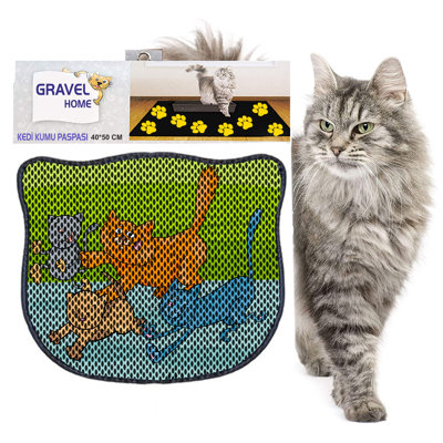 Durable Cat Litter Mat, 15.7 x 19.7 inches | 50% PVC / 50% Polyester, Machine Washable & Vacuum Friendly | Perfect for Easy Cleanup, Non-Slip Design to Keep Your Home Clean & Fresh, Ideal for Pet Owners